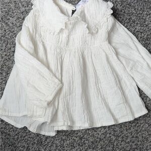 Zara Cream Ruffled Kids Blouse